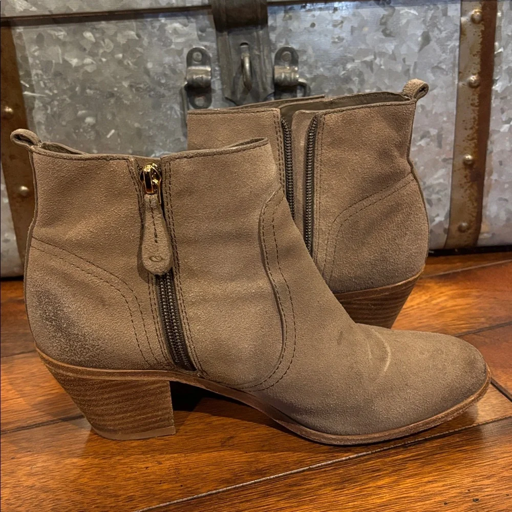 Tory Burch Taupe Brown Suede Ankle Boots size 8.5